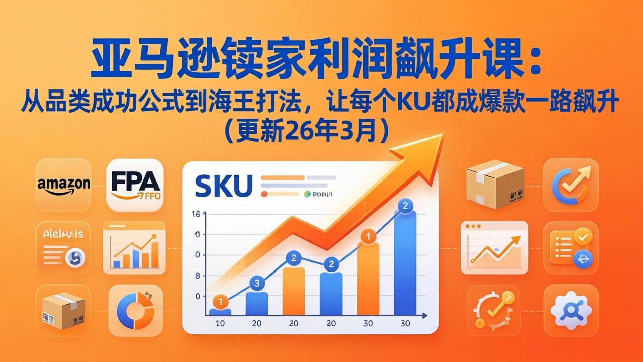 亚马逊卖家利润飙升课：从品类成功公式到海王打法，让每个SKU都成爆款一路飙升(更新26年3月-网创百晓生