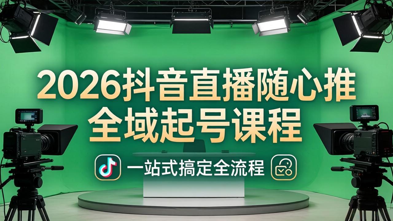 2026抖音直播随心推全域起号课程：一站式搞定直播起号、稳号、放量全流程(更新4月-网创百晓生
