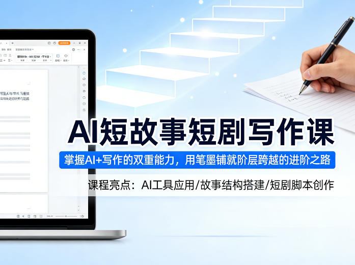 AI短故事短剧写作课,掌握AI+写作的双重能力,用笔墨铺就阶层跨越的进阶之路-网创百晓生
