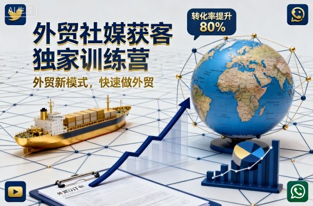 外贸社媒获客独家训练营，外贸新模式，快速做外贸（更新26年3月）-网创百晓生