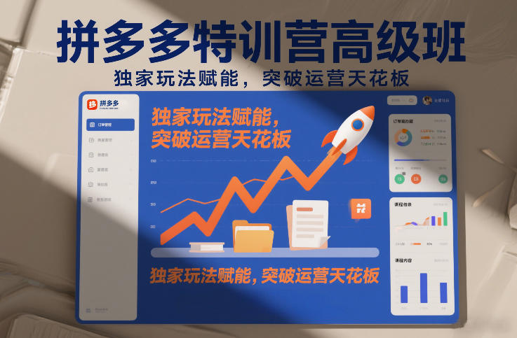 拼多多特训营高阶班，独家玩法赋能，突破运营天花板（更新26年4月10日）-网创百晓生