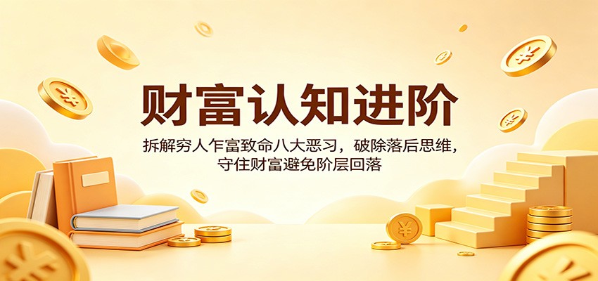财富认知进阶：拆解穷人乍富致命八大恶习，破除落后思维，守住财富避免阶层回落-网创百晓生