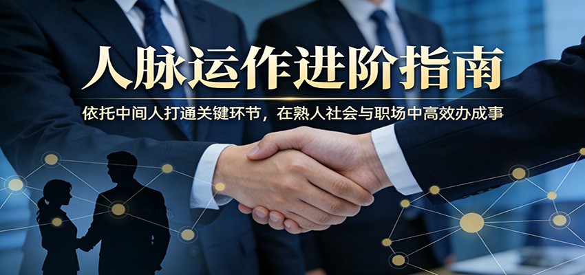 付费文章：人脉运作进阶指南，依托中间人打通关键环节，在熟人社会与职场中高效办成事-网创百晓生