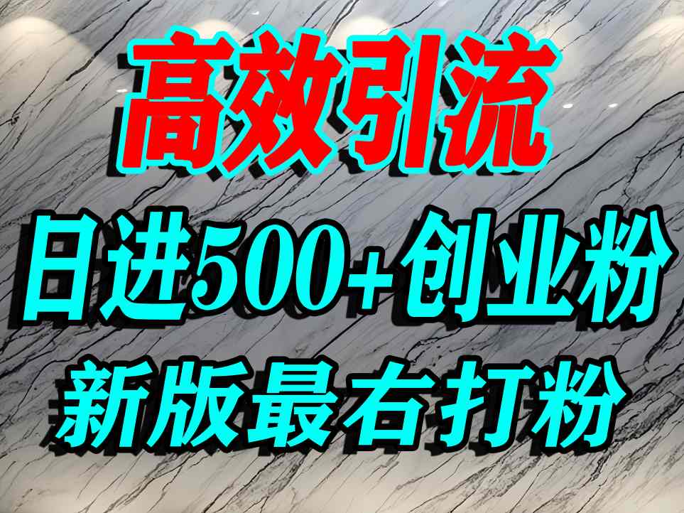 最右打创业粉,百分之九十九同行都不知道的空白蓝海,单人日引500+精准流量