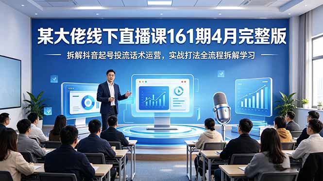 某大佬线下直播课161期4月完整版，拆解抖音起号投流话术运营，实战打法全流程拆解学习-网创百晓生
